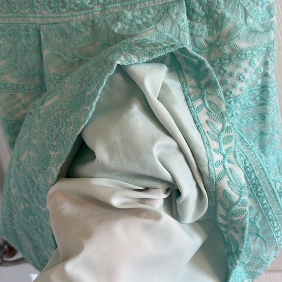 Cynthia Steffe embroidered aqua dress - Picture 6 of 6